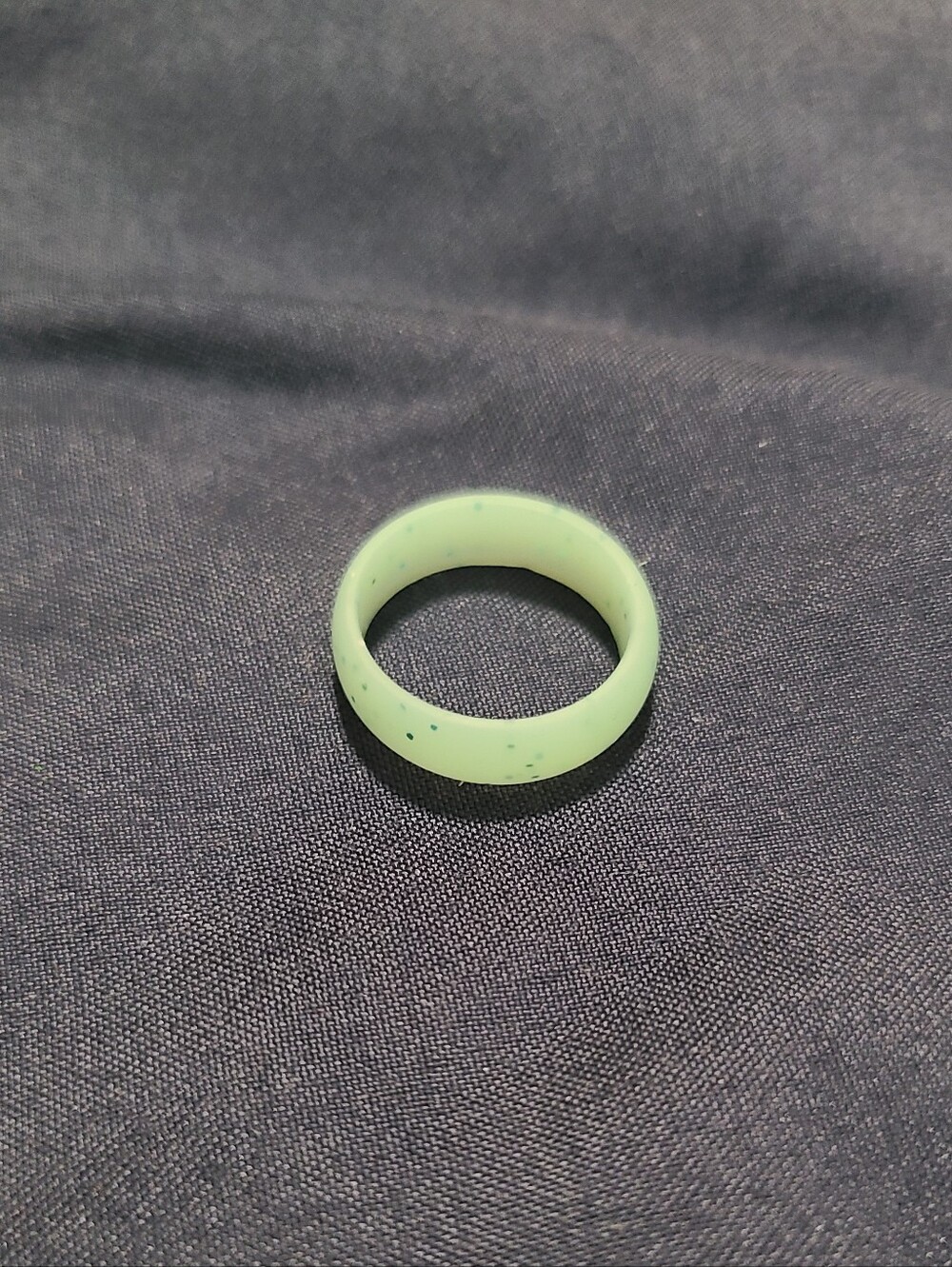 Clear Blue Glitter Silicone Ring sz 5.5